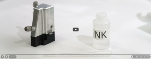 Screen shot from youtube "Printing on the NanoJet Printer"