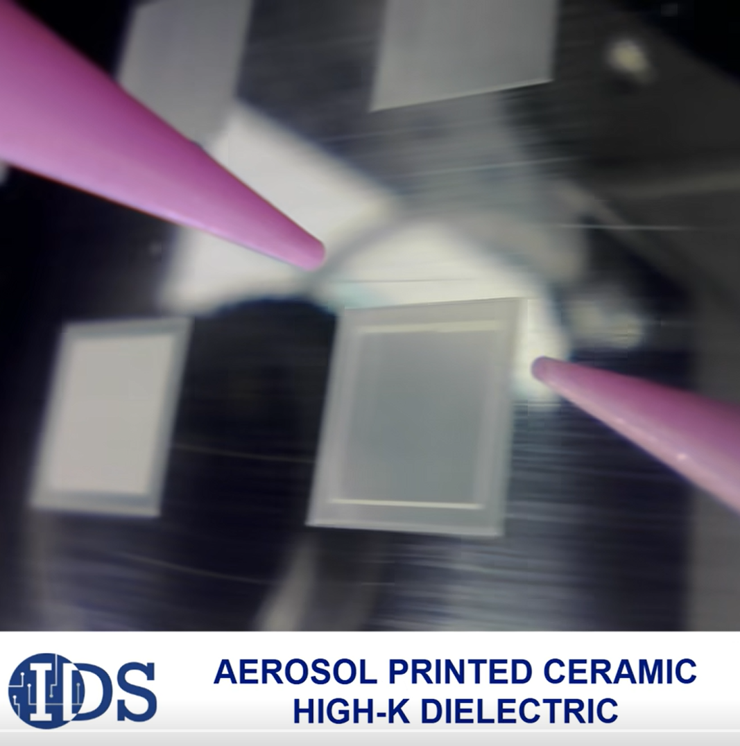 Screenshot of IDS NanoJet aerosol printed high K dielectric