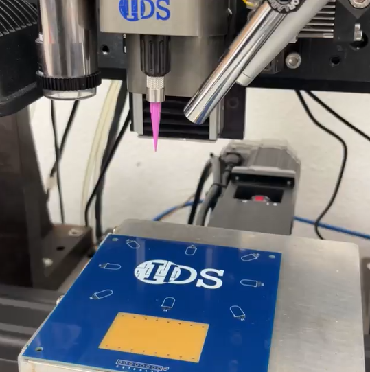 screenshot of printing on IDS circuit board with Gen2 printhead